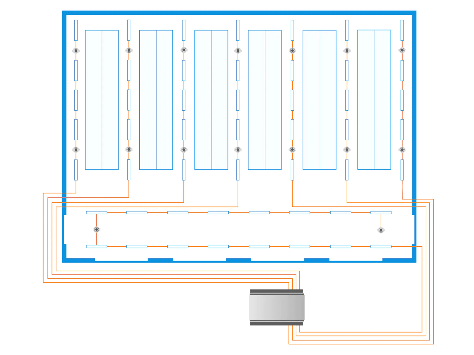 DALI lichtplan bestaande uit meerdere DALI lijnen